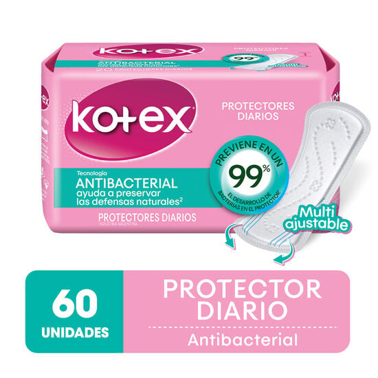 Kotex Protector Diario Antibacterial X 60 Unidades